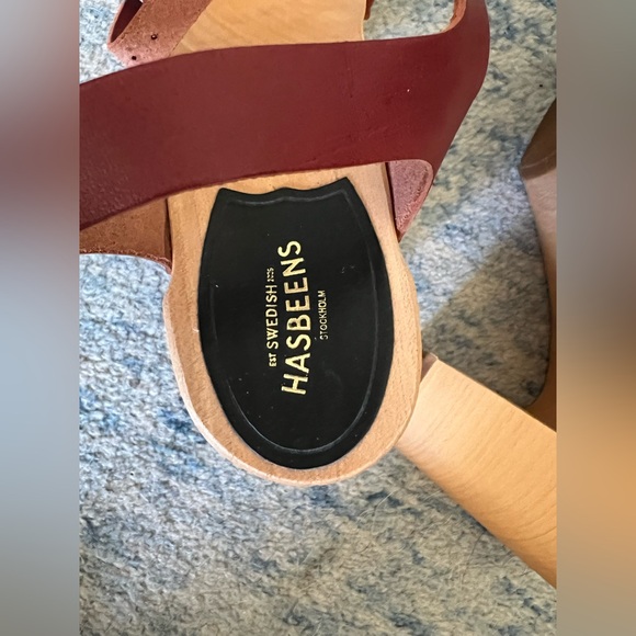 Swedish Hasbeens Merci Heeled Leathet Sandals - Picture 3 of 4